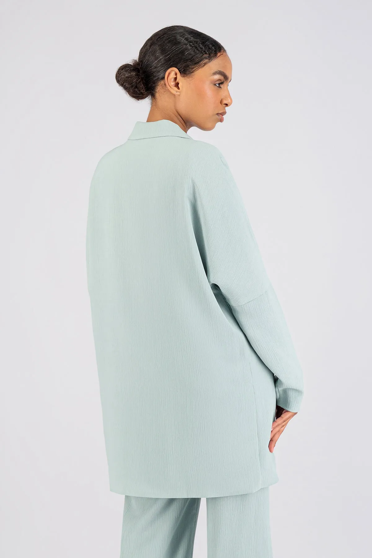Textured Everyday Blazer - Soft Teal