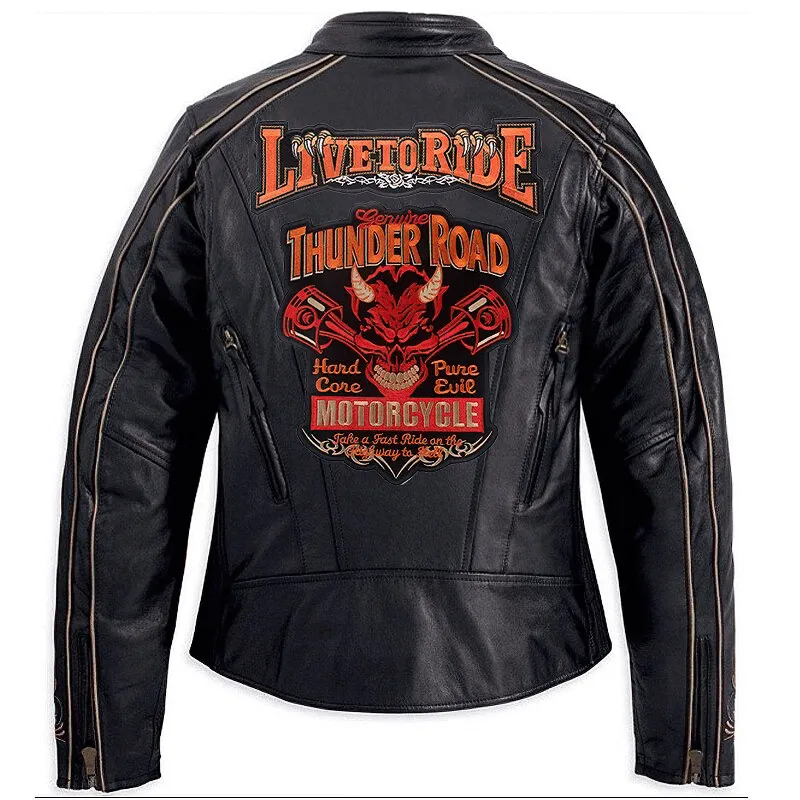 Thunder Road Motorcycle Iron-On Patch For Jackets / Large Embroidered Biker Patches For Clothes