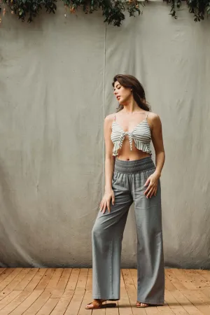 WIDE SMOCKED BOARDWALK PANT - TROOPER