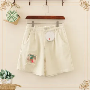 Women's Casual Cartoon Stitching Loose Shorts