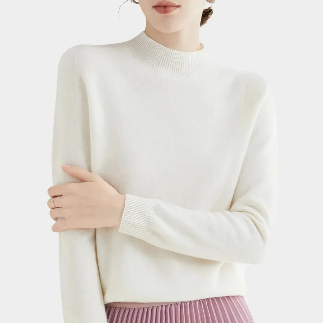 Women's Merino Wool Sweater  100% Cashmere  Turtleneck  Long Sleeve  Warm & Soft Knit Pullover  Multiple Colours