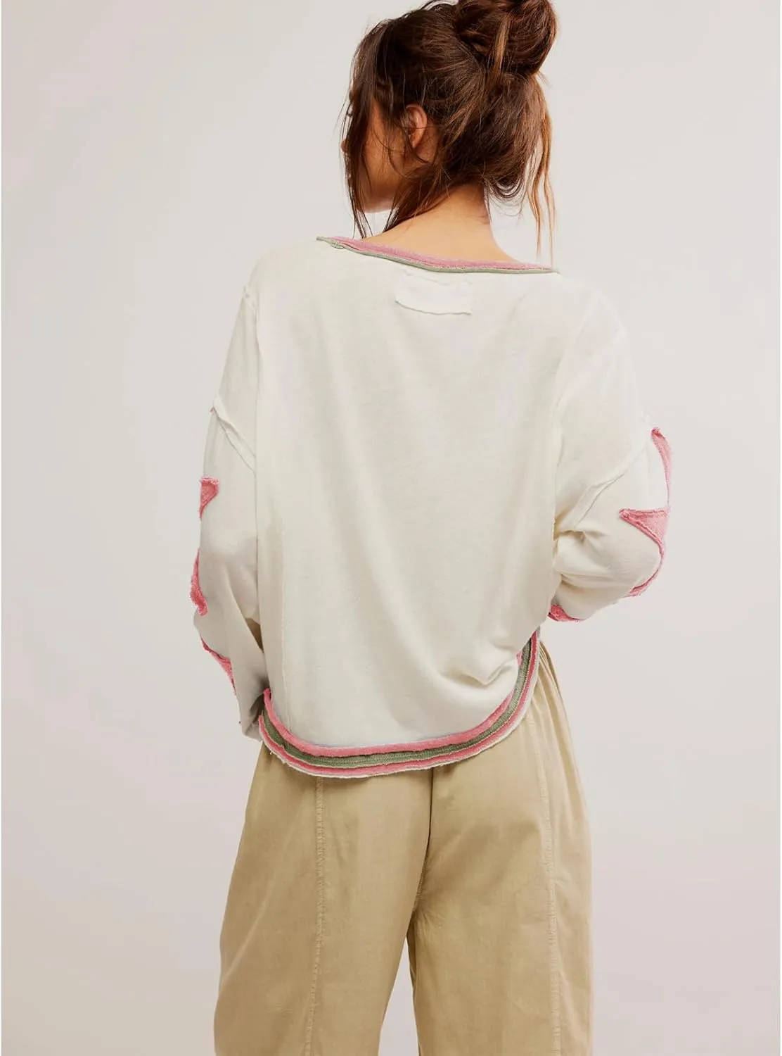 Womens Y2k Vintage Star Graphic Sweatshirts Aesthetic Harajuku Crew Neck Stripe Hoodies Top Teens Girl Streetwear
